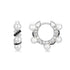 Two-Tone Sparkling Braided Shell Pearl Huggie Hoop Earrings